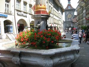 Bern Street fountain with Flowers (c) copyright 2007 by Shields Gardens Ltd.  All rights reserved.