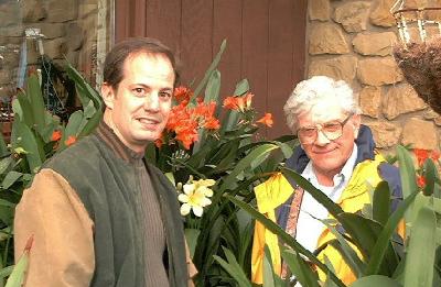 Mike Morri in Jim Shields' greenhouse