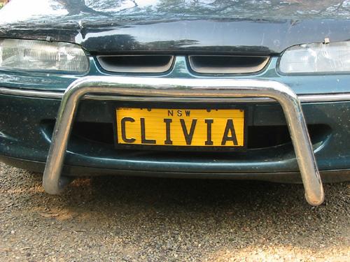 Clivia car license plate in Australia